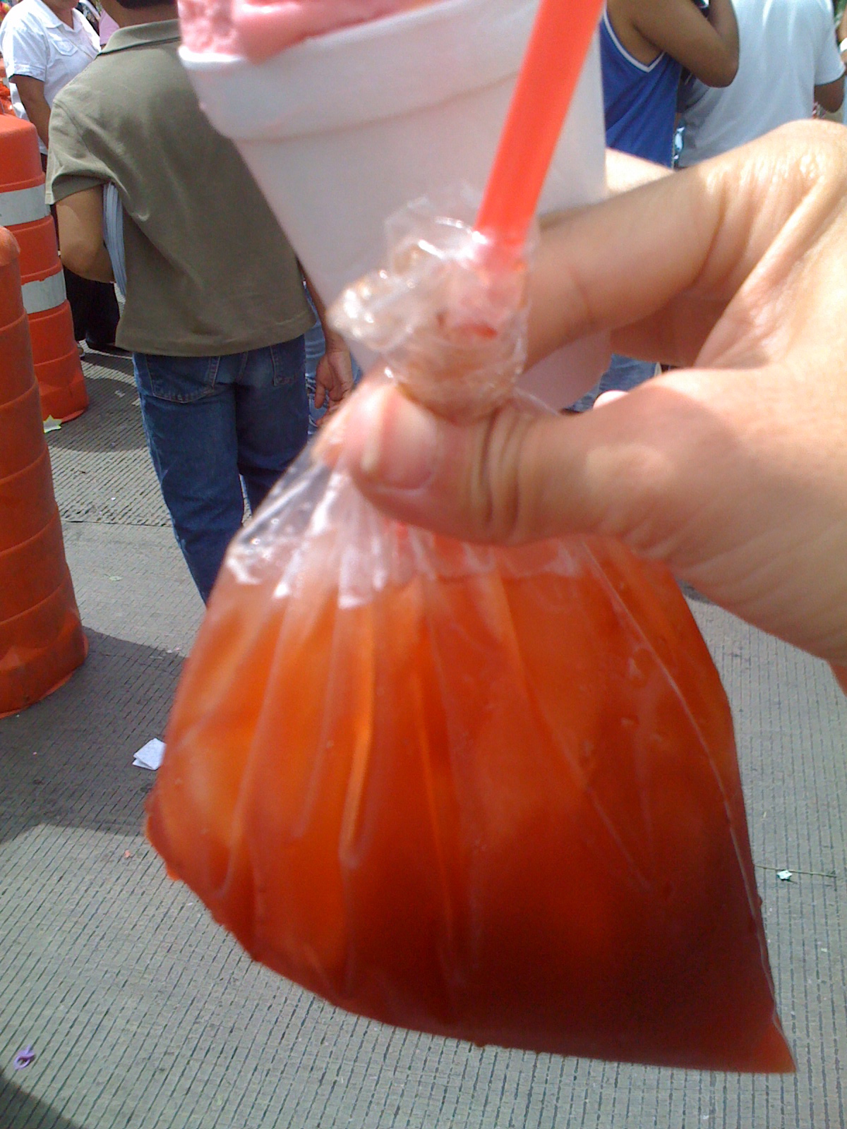 Tepeche, sold in a plastic baggie on the streets of Mexico City Tepeche, sold in a plastic baggie on the streets of Mexico City
