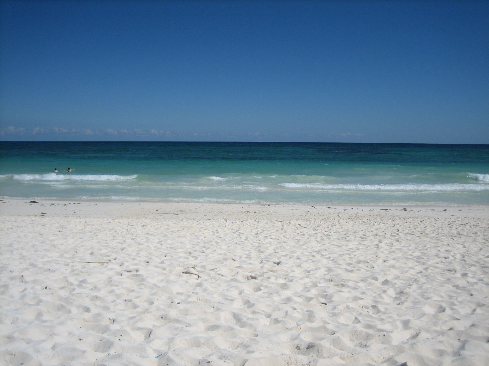 The white-sand beach in Tulum, Mexico