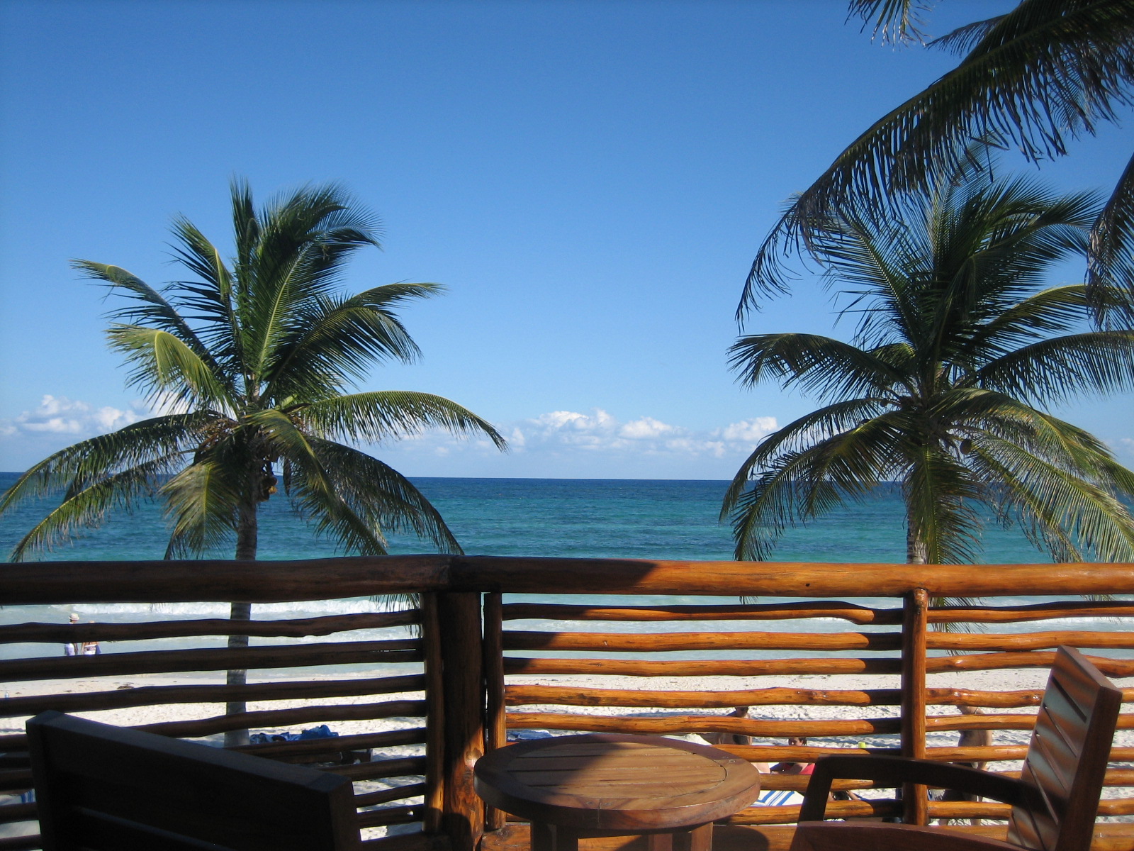 The view from the restaurant terrace at Ocho Tulum, a resort in Tulum, Mexico