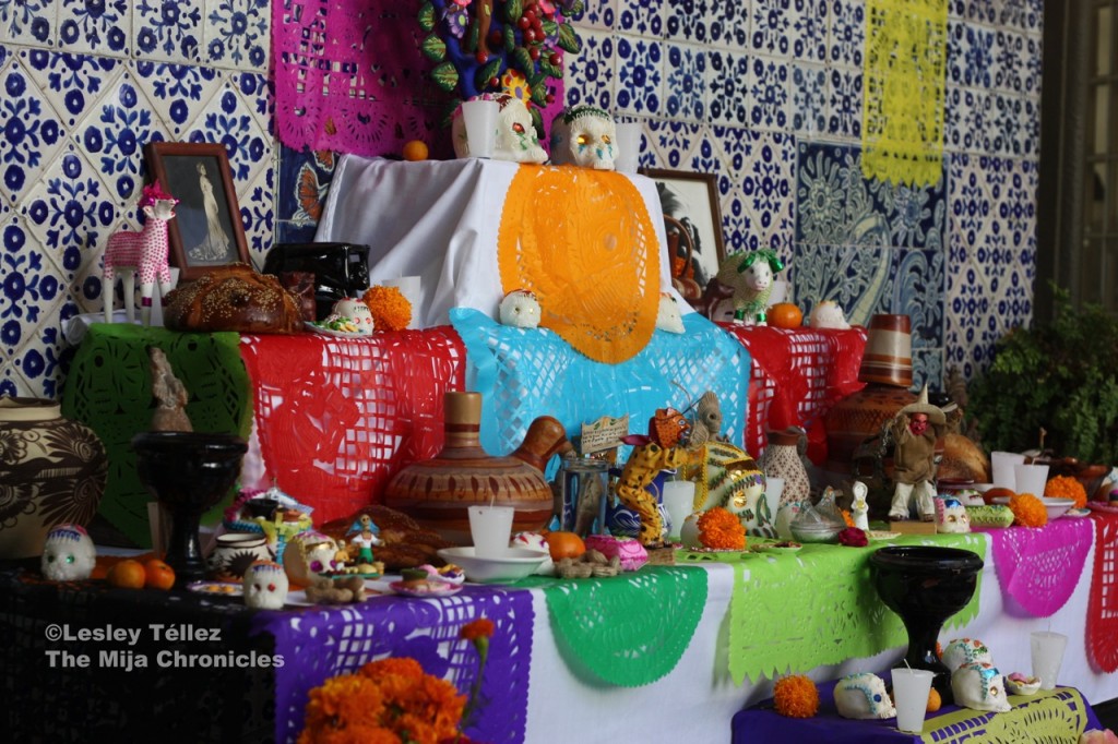 Day of the Dead altar at the Escuela de Gastronomía Mexicana in Mexico City Day of the Dead altar in Mexico City