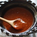 Red taquería style salsa, made with chiles de árbol and guajillo