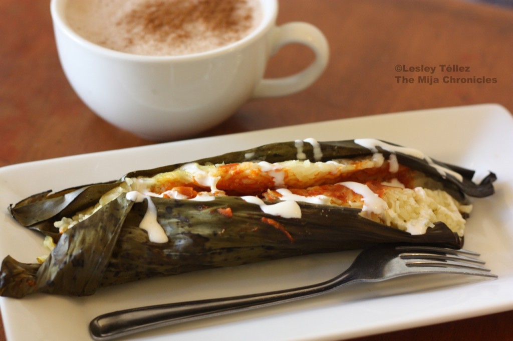 A rice tamal at Café de Raíz in Roma