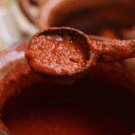 Chilayo, a sauce of sesame seeds, tomato and red jalapeño, at the International Mole Festival in Puebla