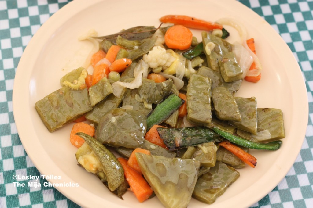 Nopal en escabeche at San Pedro Atocpan's mole festival 2012