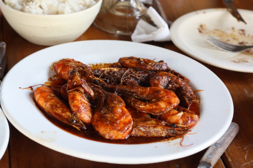 Camarones enchipotlados outside Coatzacoalcos, Veracruz