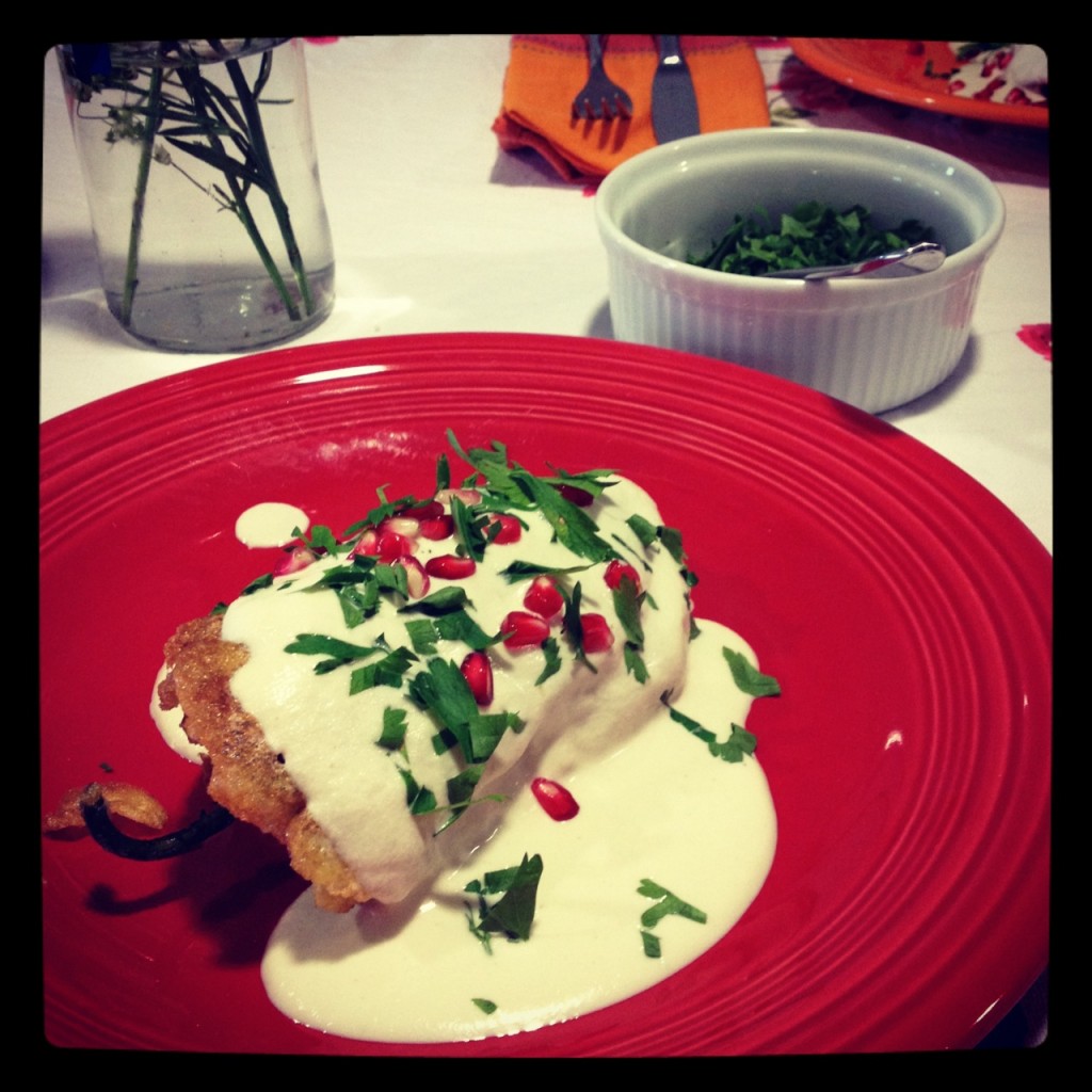Homemade chile en nogada