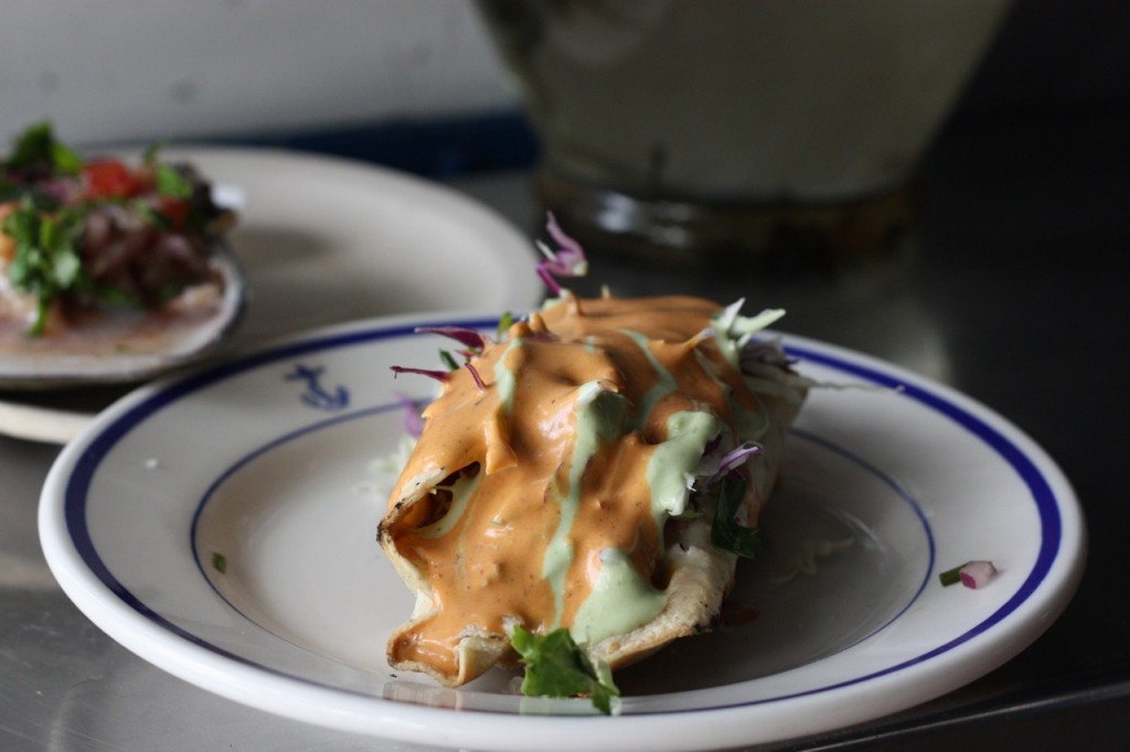 A taco de marlin in Tijuana, Mexico
