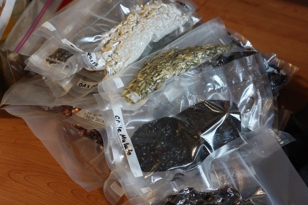 A few items from my pantry, ready to be packed in my suitcase